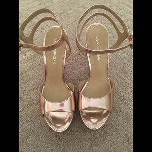 Via Spiga gold high heeled sandals